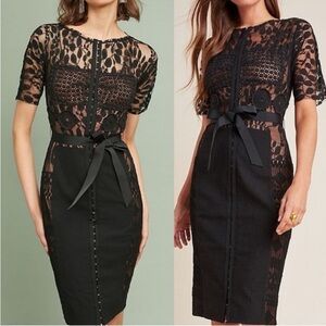 Byron Lars Black Lace Midi Dress